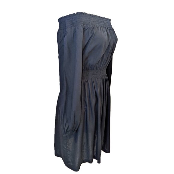 NWT Roxy | Off The Shoulder Mini Dress "Dream Escape" Gray Black | Size Small - Picture 3 of 9